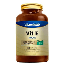 Vitamina E 400UI 4000% IDR Vitaminlife 30 cápsulas