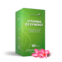 Vitamina D3 Sinergy Pura Vida 1600mg com 60 cápsulas