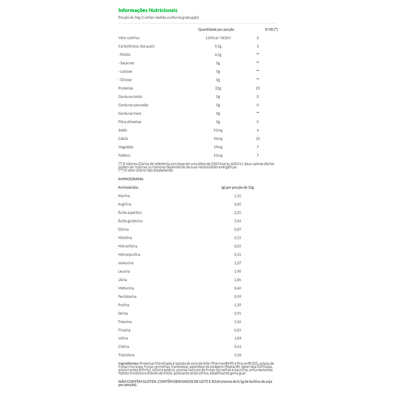 Informações nutricionais