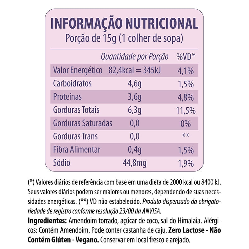 Informações nutricionais
