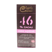 Chocolate 46% Cacau Zero Açúcar 25g - Espírito Cacau