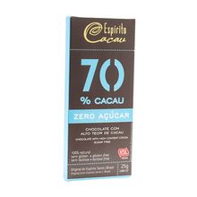 Chocolate 70% Cacau Zero Açúcar 25g - Espírito Cacau