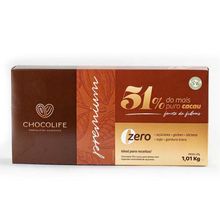 Chocolate 51% Cacau Premium Zero Chocolife 1010g