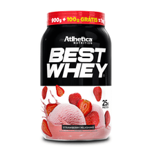 Best Whey 25G Protein Morango Milk-Shake Atlhetica 900g + 100g grátis