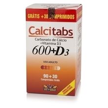 Calcitabs mais Vitamina D3 90 + 30 comprimidos - Vit Gold