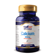 Calcium 600mg e Vitamin D3 2000ui Vit Gold 100+30 comprimidos