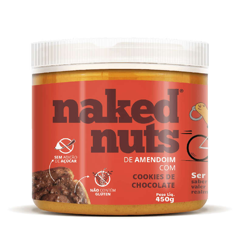 Pasta de Amendoim com Cookies de Chocolate Naked Nuts 450g - Mundo Verde