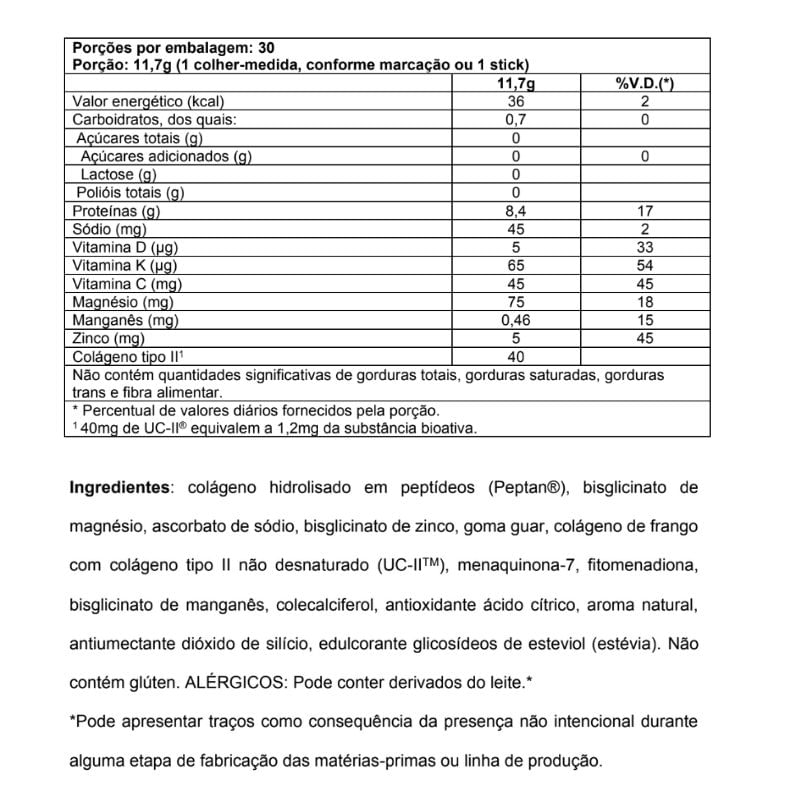 Informações nutricionais