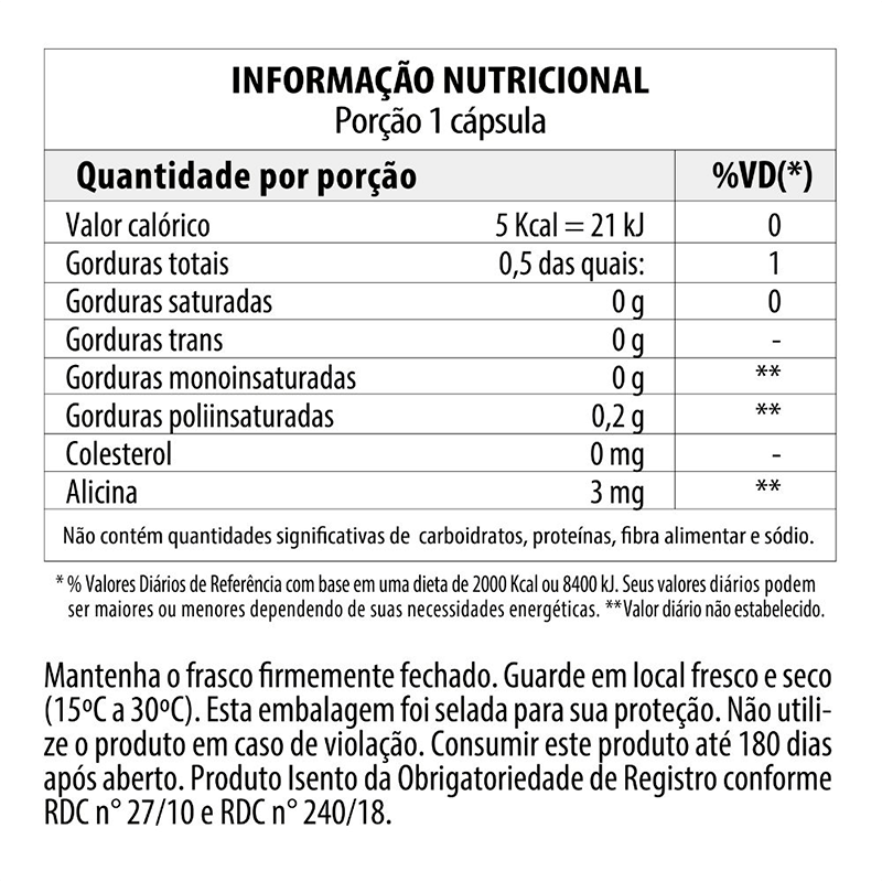 Informações nutricionais