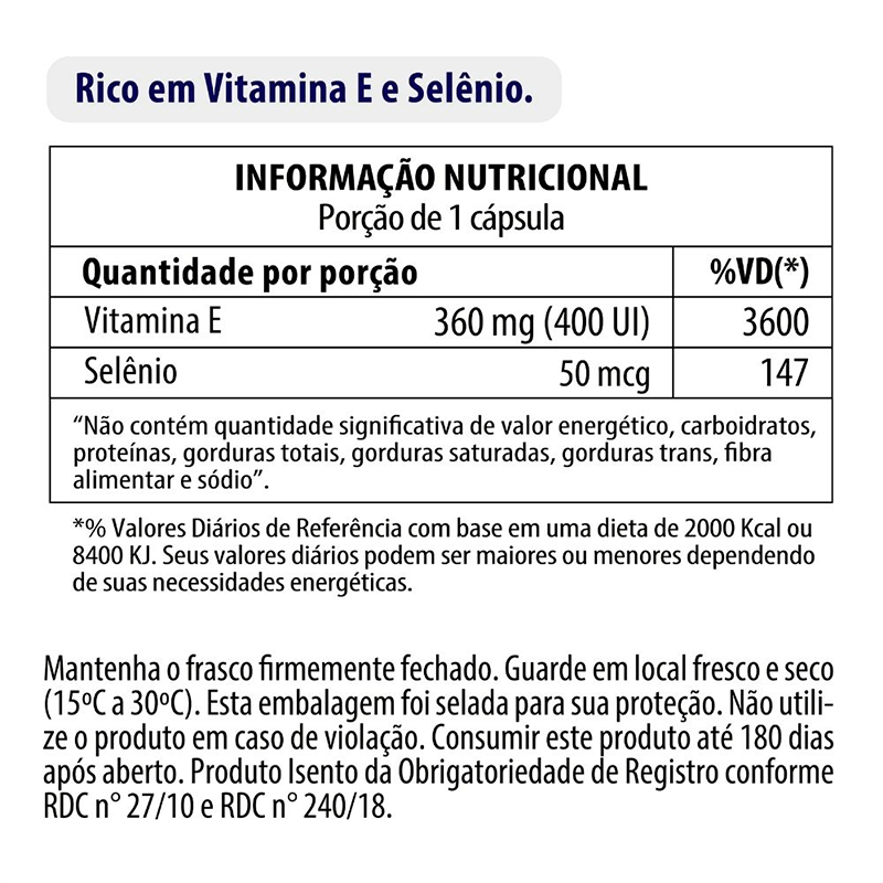 Informações nutricionais