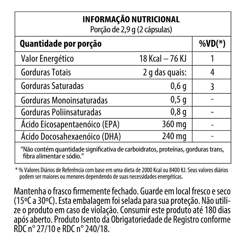 Informações nutricionais