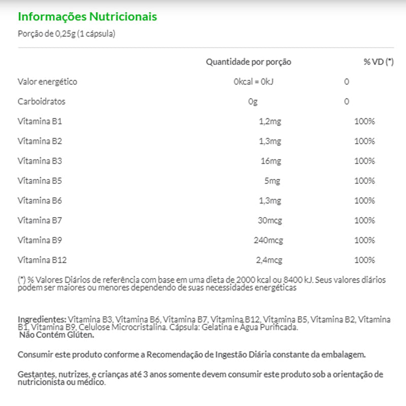 Informações nutricionais