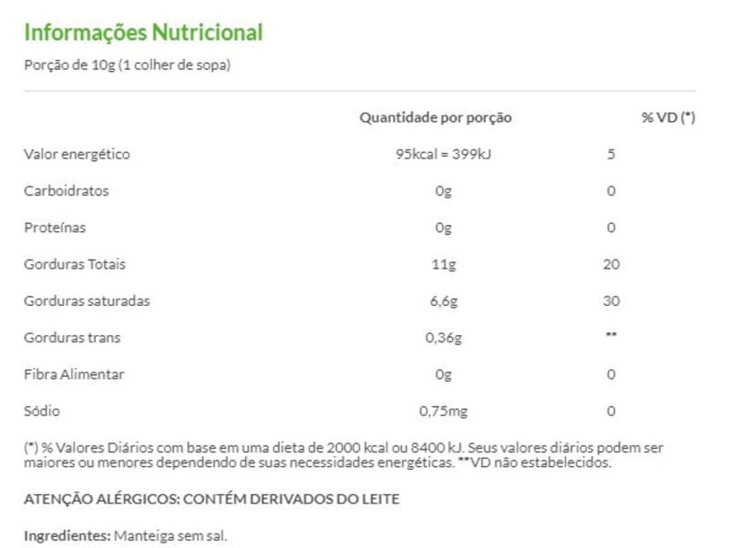 Informações nutricionais