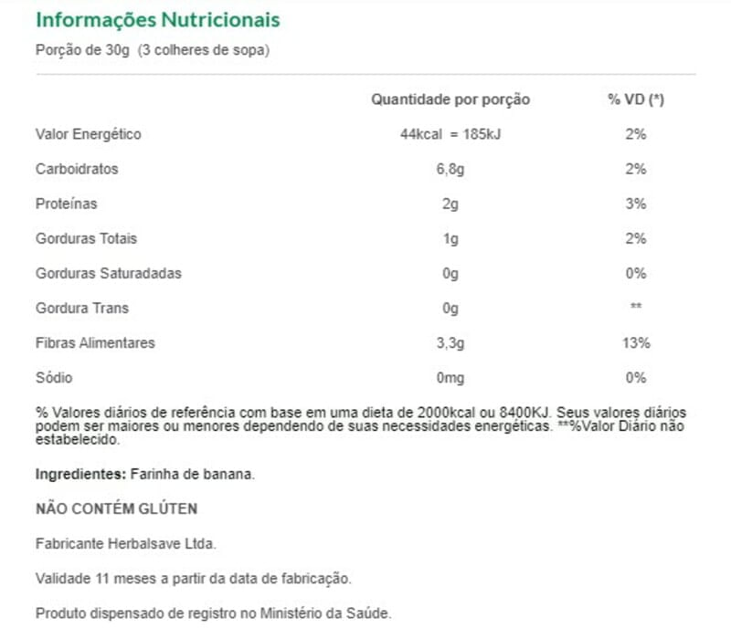 Informações nutricionais