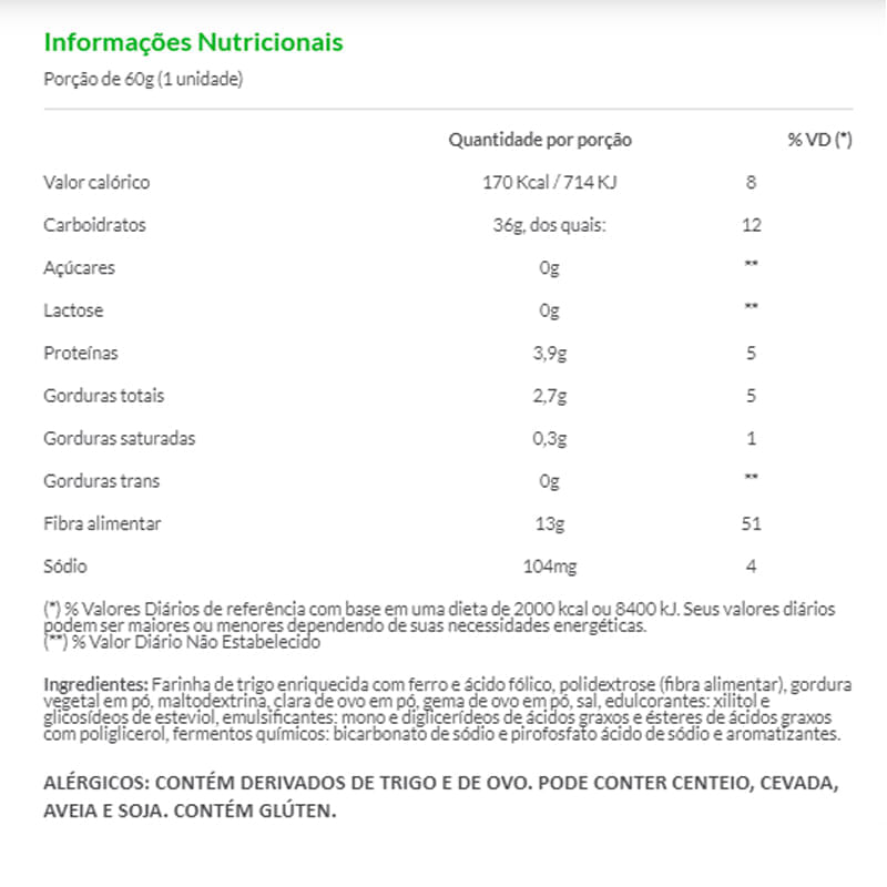 Informações nutricionais