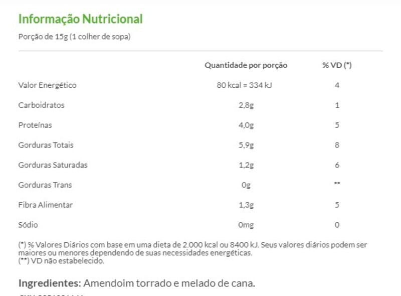 Informações nutricionais