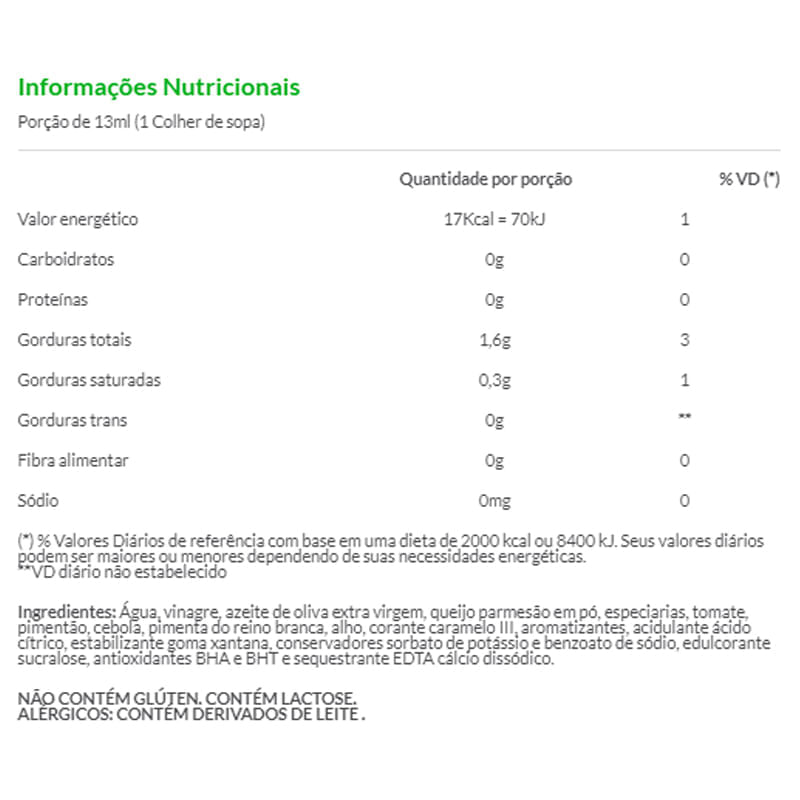 Informações nutricionais