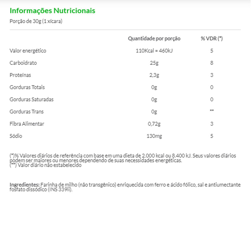 Informações nutricionais