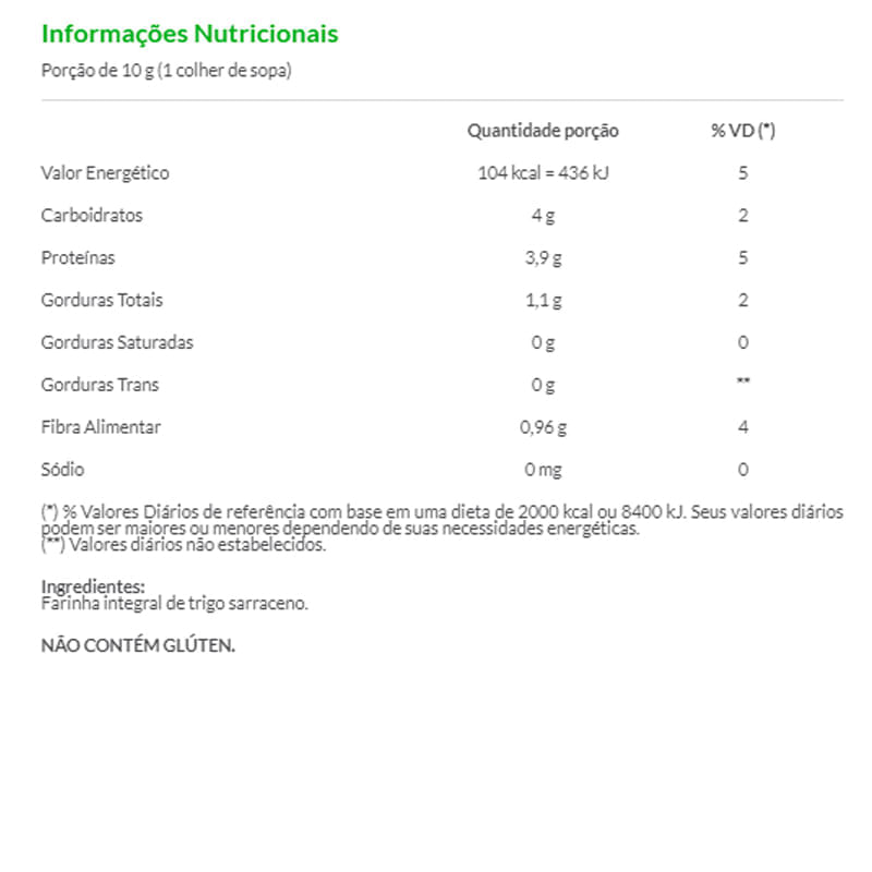 Informações nutricionais