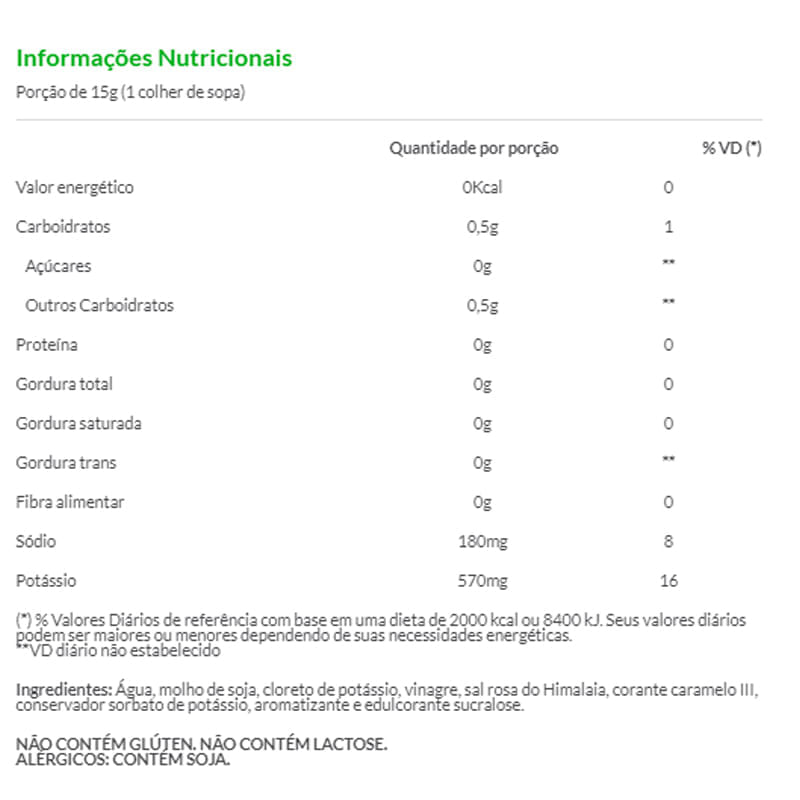 Informações nutricionais