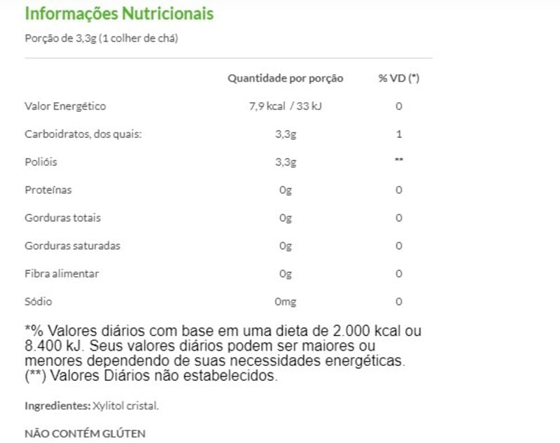 Informações nutricionais