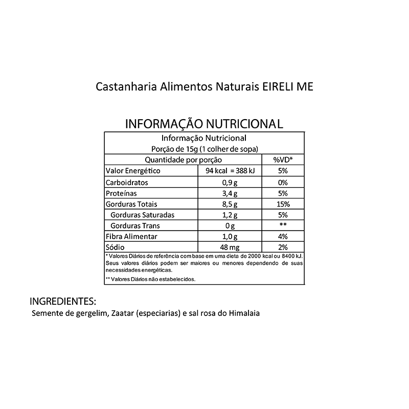 Informações nutricionais