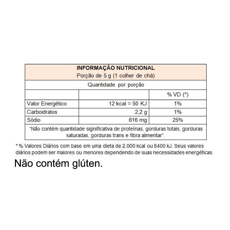 Informações nutricionais