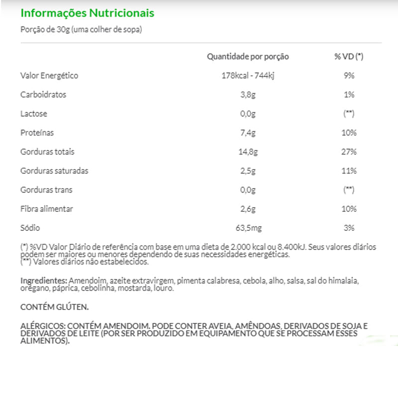 Informações nutricionais