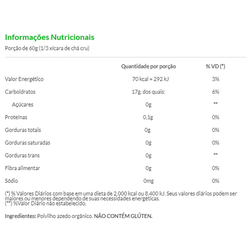 Informações nutricionais