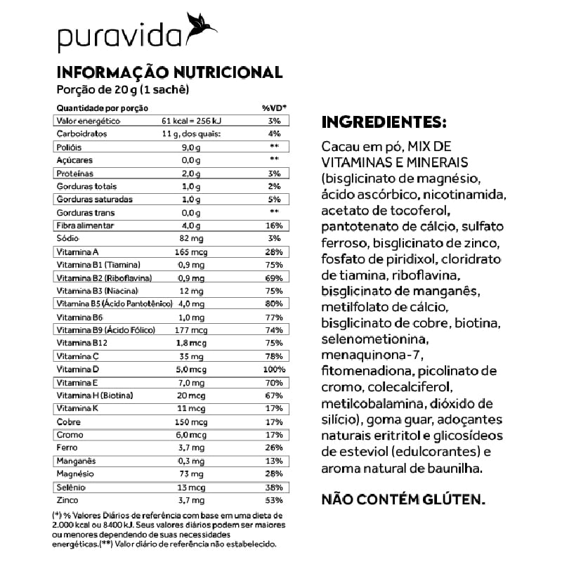 Informações nutricionais