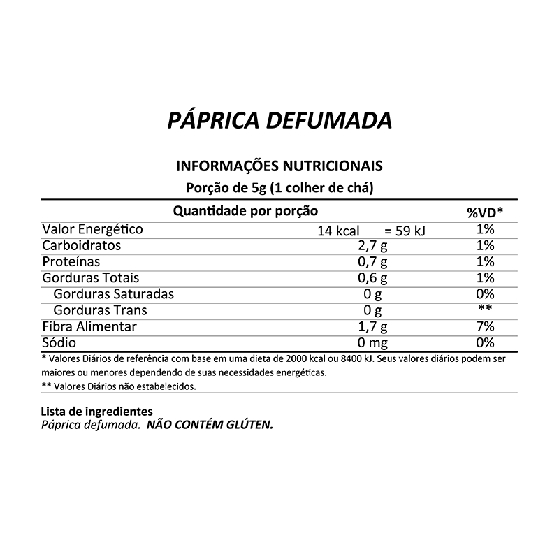 Informações nutricionais