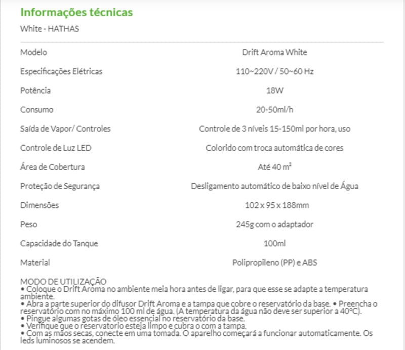 Informações nutricionais