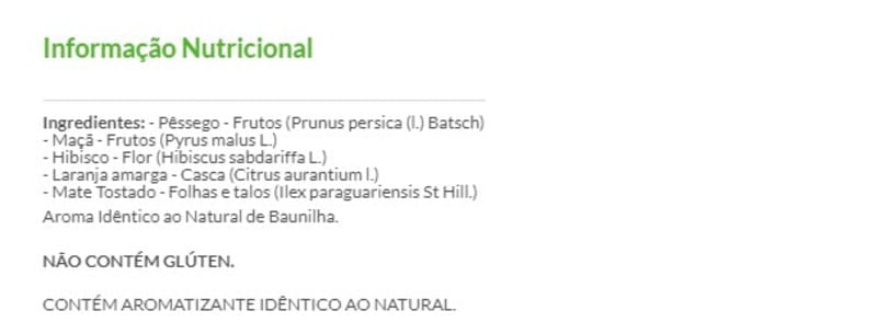 Informações nutricionais