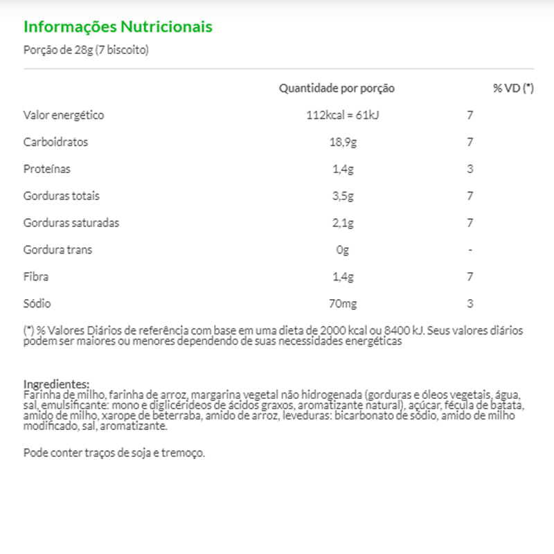 Informações nutricionais