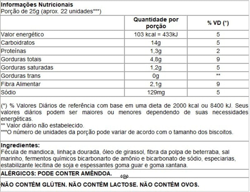 Informações nutricionais