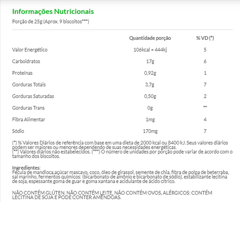 Informações nutricionais