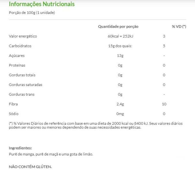 Informações nutricionais