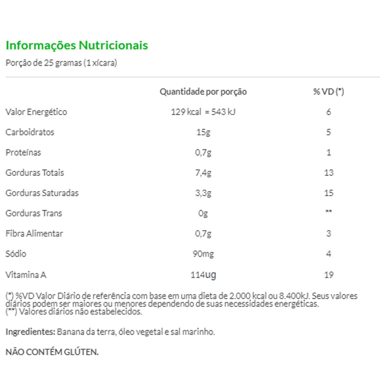 Informações nutricionais