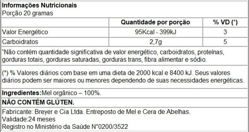 Informações nutricionais