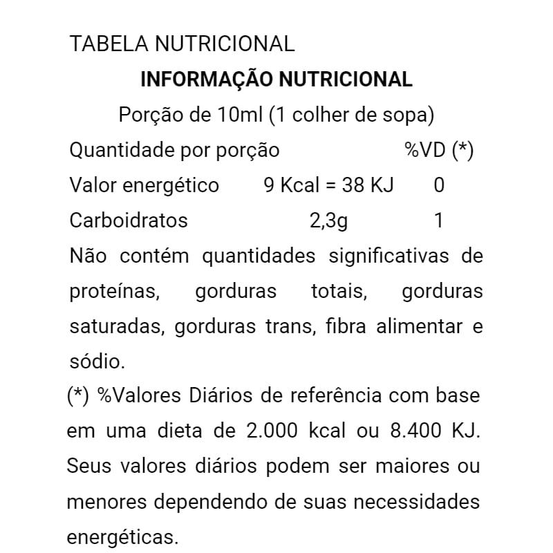 Informações nutricionais