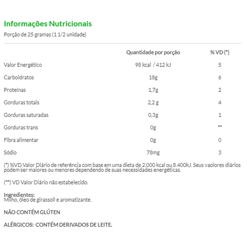 Informações nutricionais