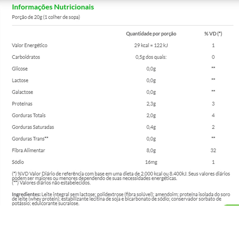 Informações nutricionais