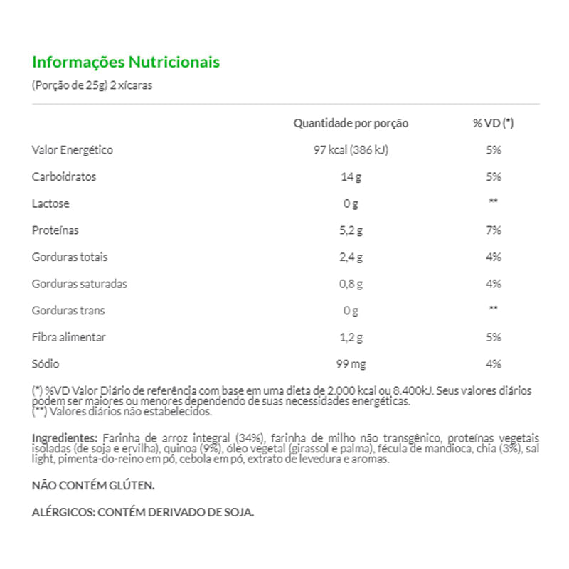 Informações nutricionais