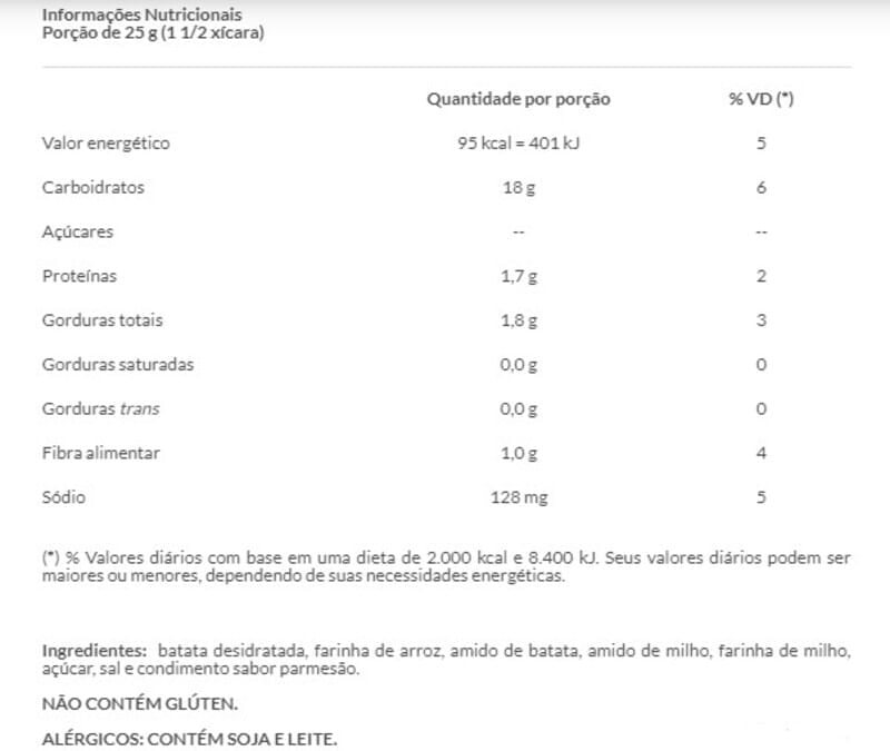 Informações nutricionais