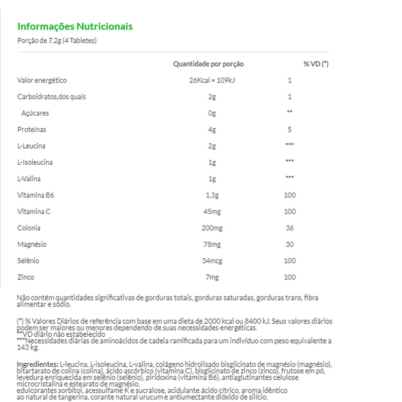 Informações nutricionais