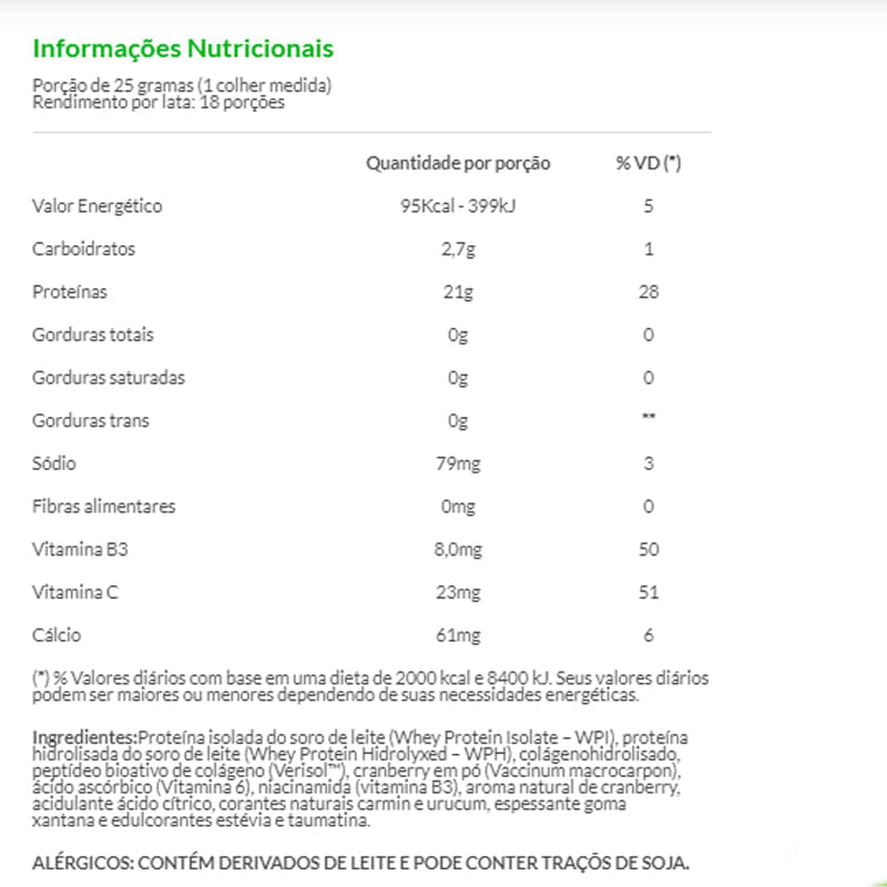 Informações nutricionais