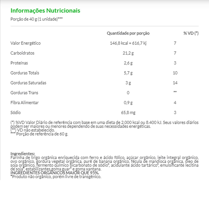 Informações nutricionais