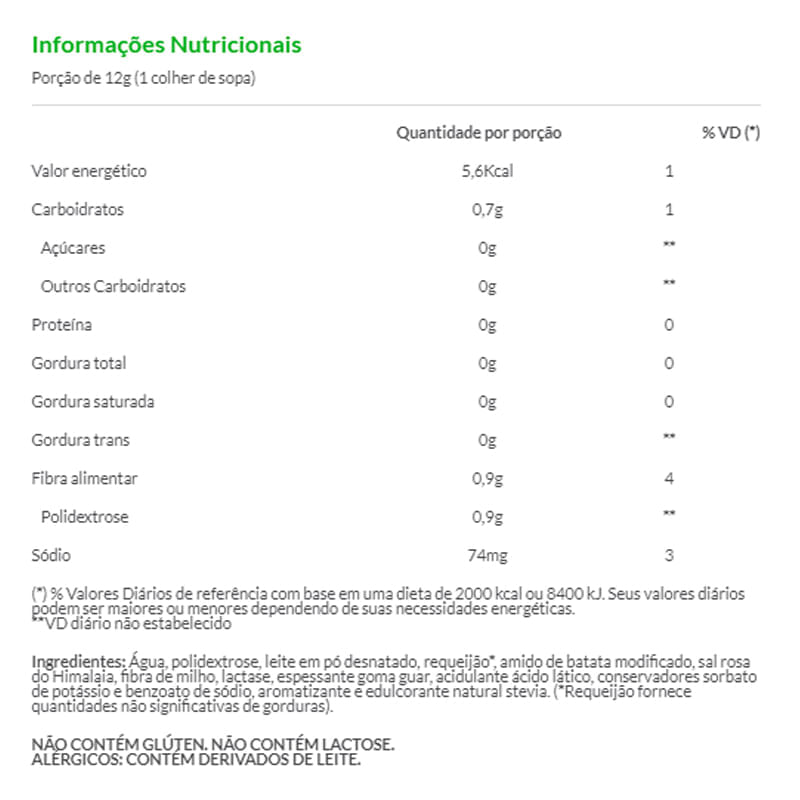 Informações nutricionais