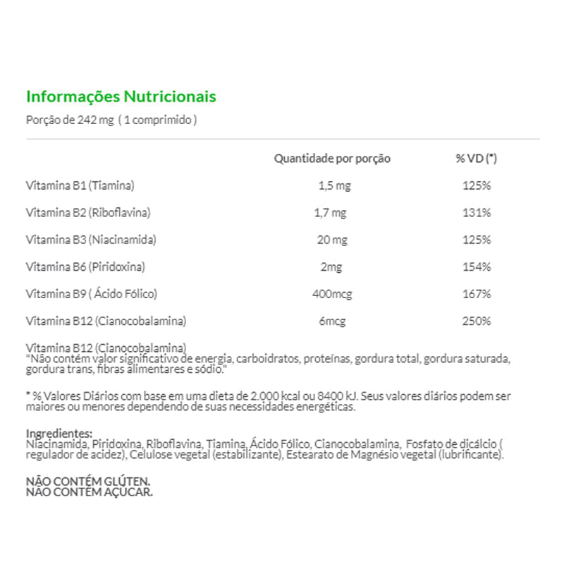 Informações nutricionais