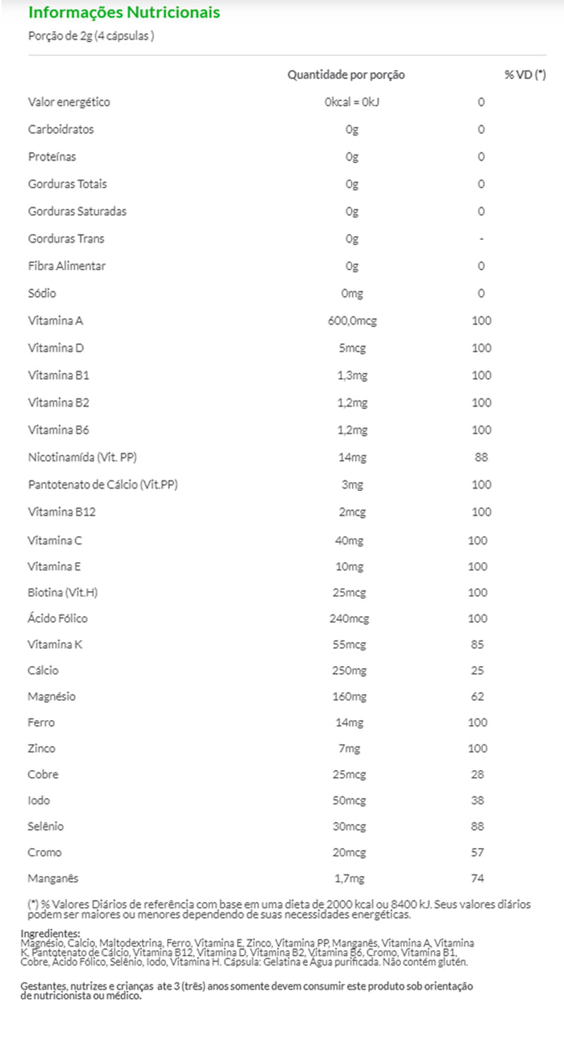 Informações nutricionais